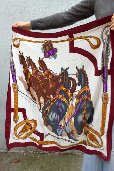 hermes paris horse and cart scarf|vintage hermes scarf horse.